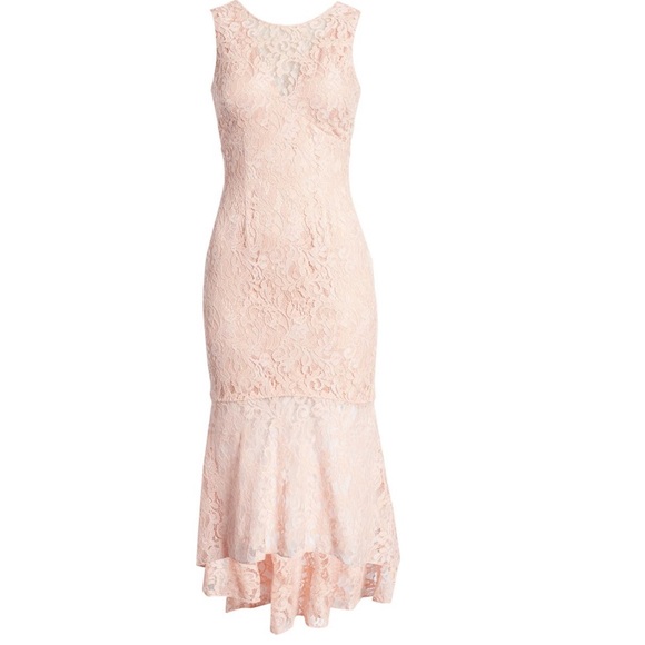 # Vince Camuto Apricot Floral Lace High-Low Cocktail Dress- New With Tag - Picture 3 of 17